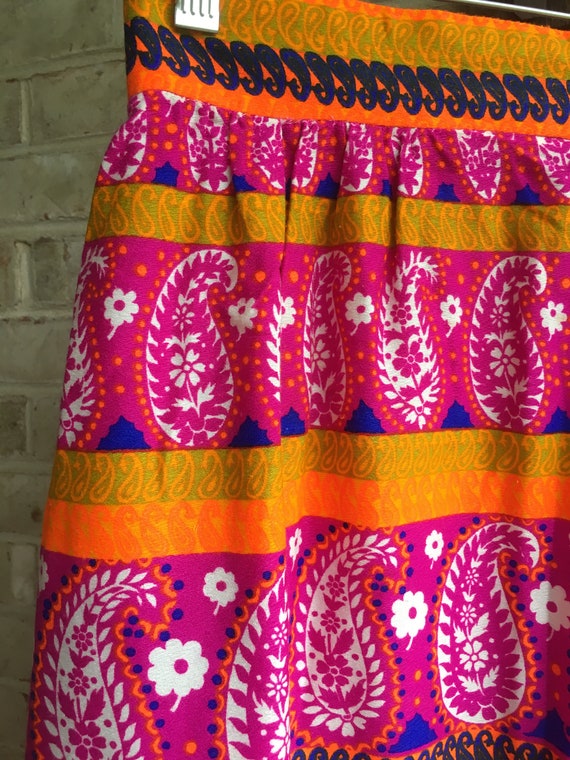 Plus size vintage skirt psychedelic flower print … - image 5