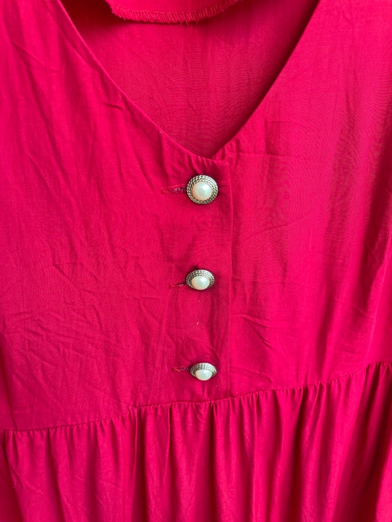 Plus size vintage dress 1990 90s red boho bohemia… - image 7