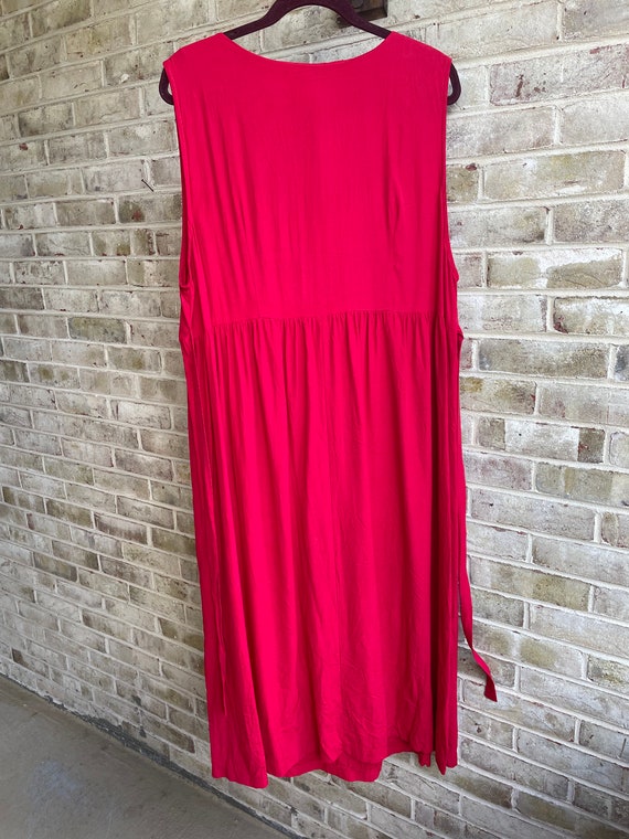 Plus size vintage dress 1990 90s red boho bohemia… - image 9