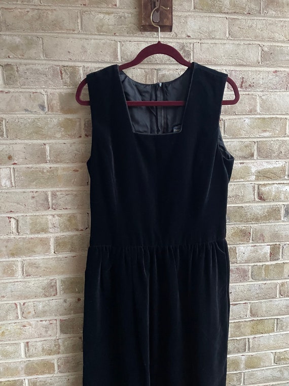 Plus size vintage dress velvet black 1980 80s hol… - image 8