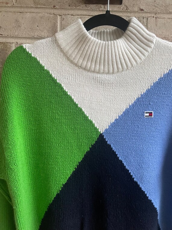 vintage sweater 1990 Y2K Tommy Hilfiger color blo… - image 3