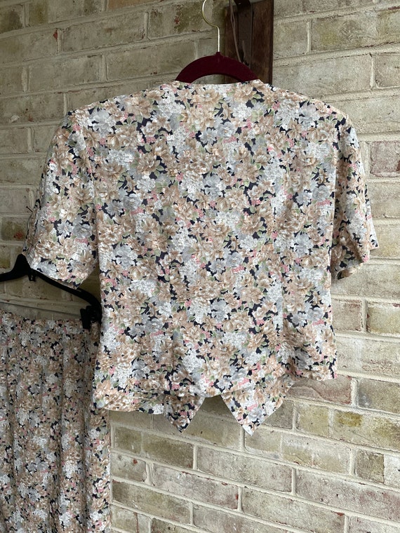 Vintage skirt blazer set handmade homemade floral… - image 5