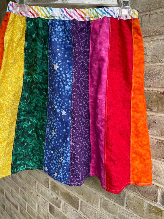 Vintage skirt rainbow patchwork star sparkle boho… - image 10