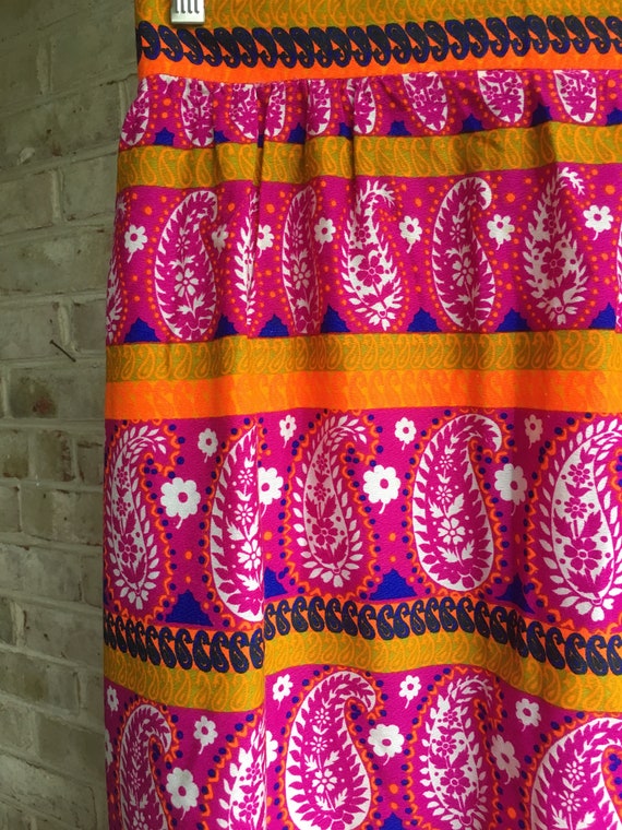 Plus size vintage skirt psychedelic flower print … - image 3