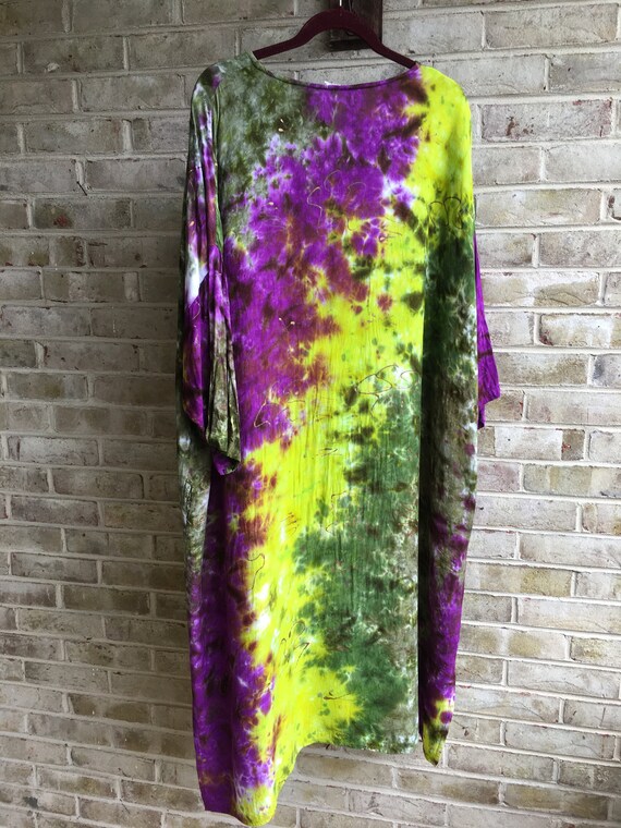 Plus size vintage dress kaftan tunic 1990 90s boh… - image 6