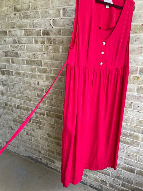Plus size vintage dress 1990 90s red boho bohemia… - image 5