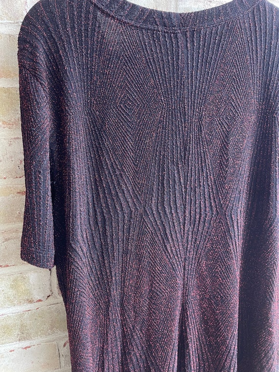 Plus size vintage dress sparkly sweater dress red… - image 7