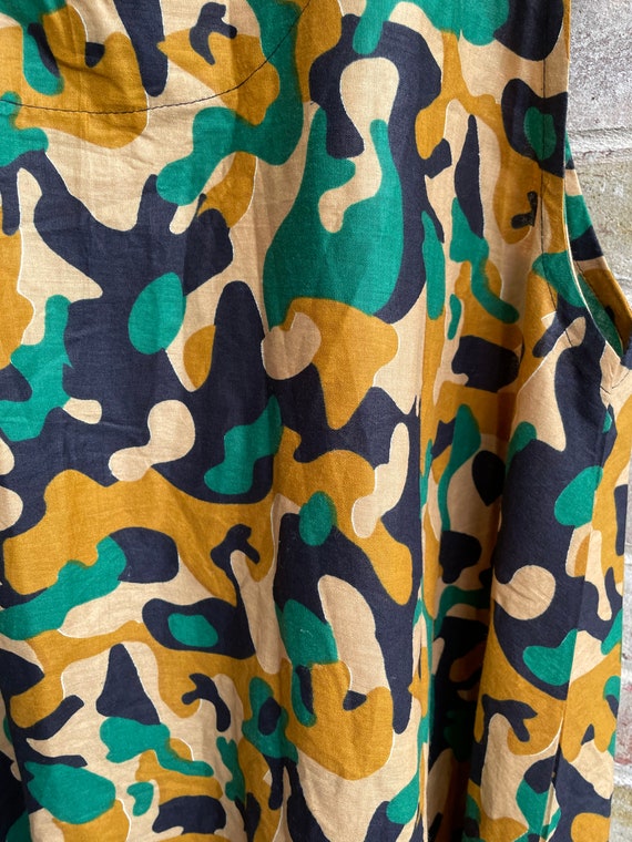 Plus size vintage dress camouflage khaki jungle t… - image 7