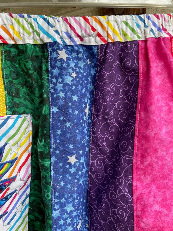 Vintage skirt rainbow patchwork star sparkle boho… - image 3