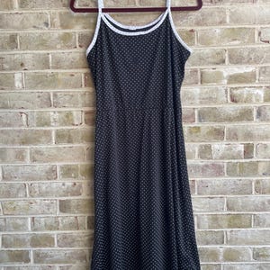 plus size vintage dress 1970 70s polka dot sundress large xl 14 16 18 1x