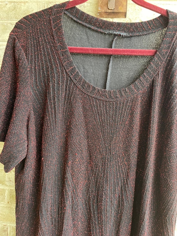 Plus size vintage dress sparkly sweater dress red… - image 6