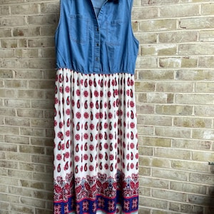 plus size vintage dress y2k cotton rayon boho paisley maxi 3x xxxl 20 22 24