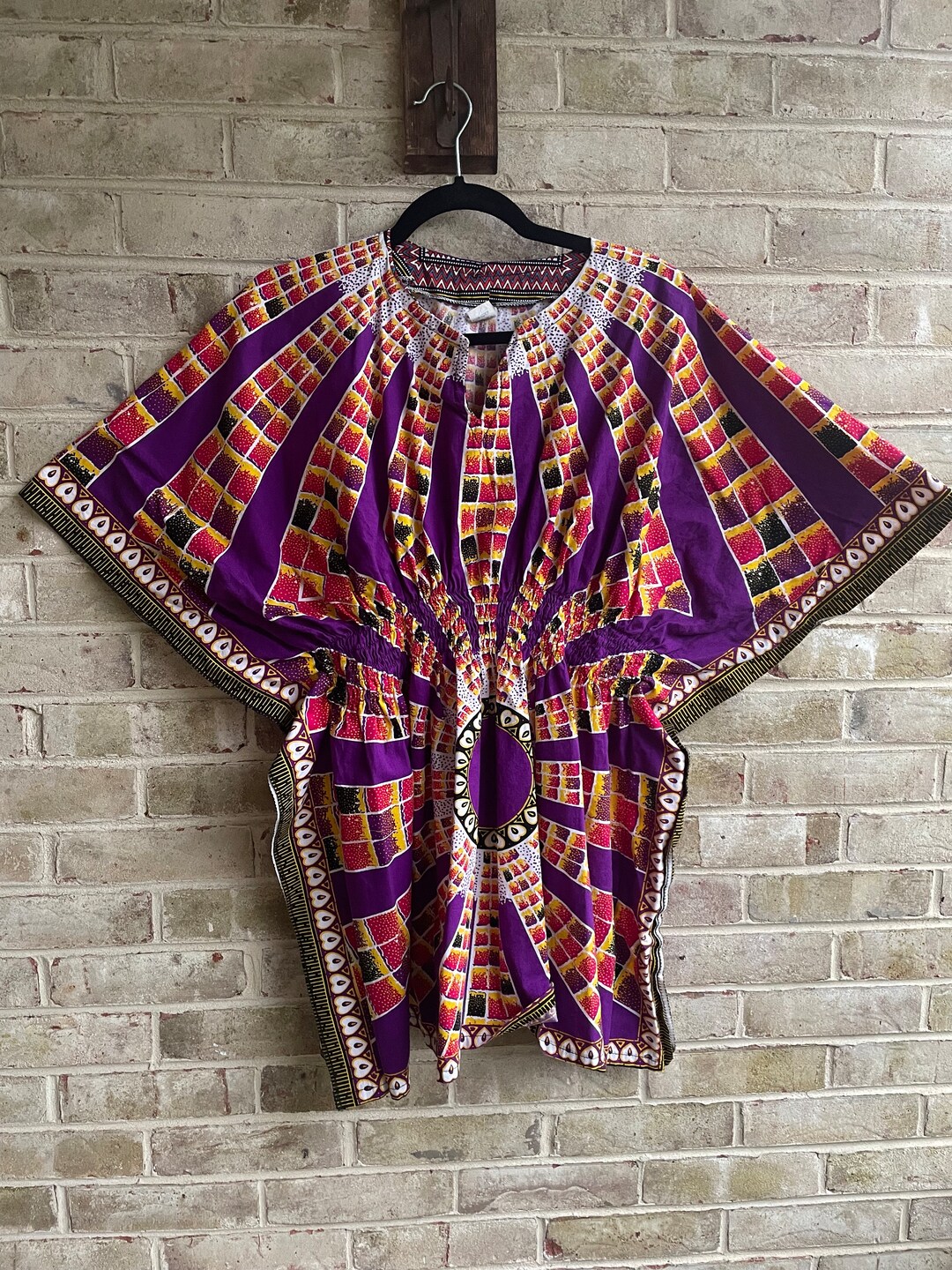 Plus Size Vintage Shirt Blouse Top Dashiki Boho Hippie Hippy Cotton Xl ...