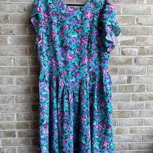 plus size vintage dress 1980 80s floral romantic Easter to grunge boho sundress size 18 xxl 2x