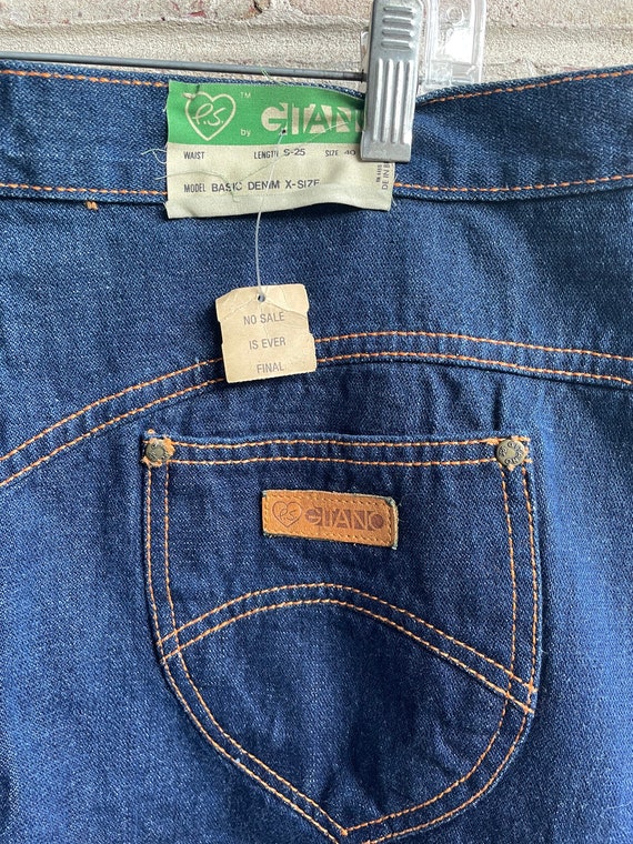 Plus size vintage skirt 1980 80s denim Jean deads… - image 4
