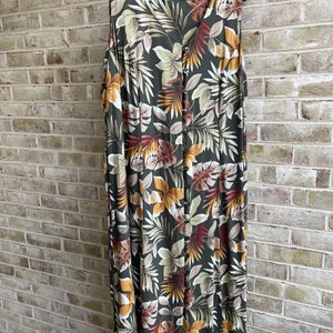 Plus size vintage dress 1990 90s fern print sundress boho bohemian Expressions Plus size 18 20 2x xxl