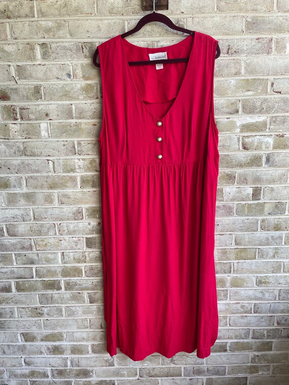 Plus size vintage dress 1990 90s red boho bohemia… - image 10