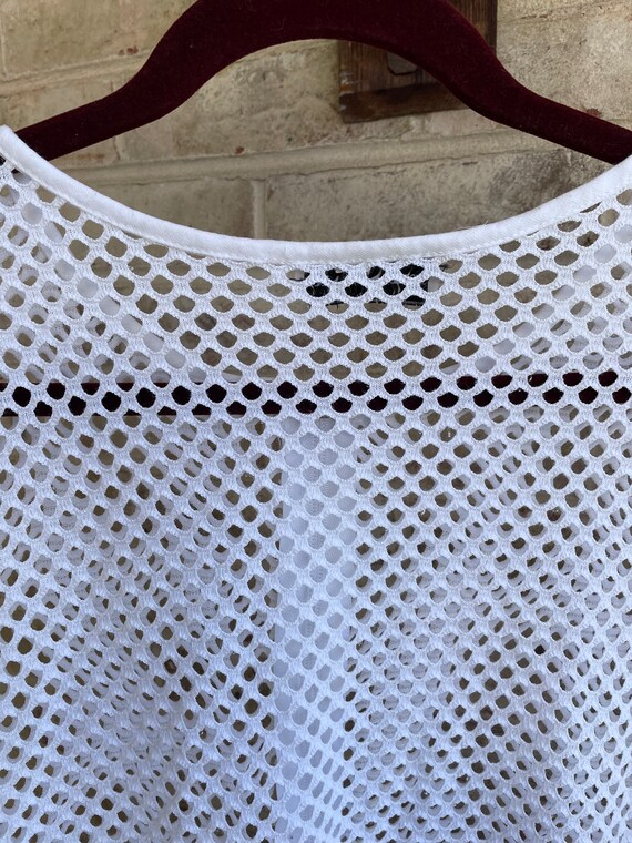 Vintage shirt swim coverup white mesh Jordan Tayl… - image 4
