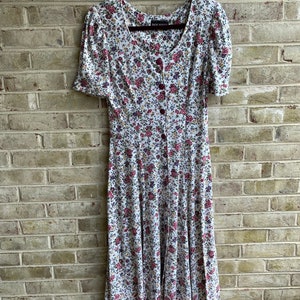 Vintage dress 1980 80s Tabby by California floral cottage core romantic size large xl 12 14 16