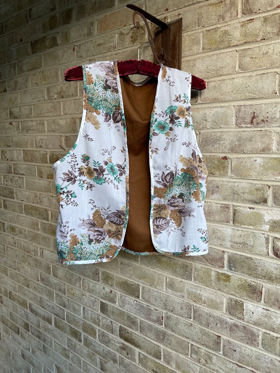 Vintage vest handmade homemade reversible boho bo… - image 5