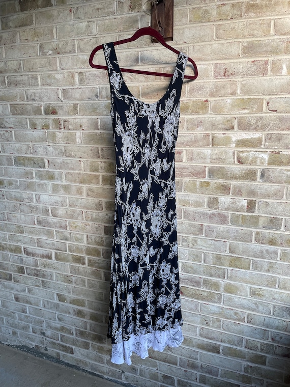 Vintage dress sundress Phool black white boho bohe