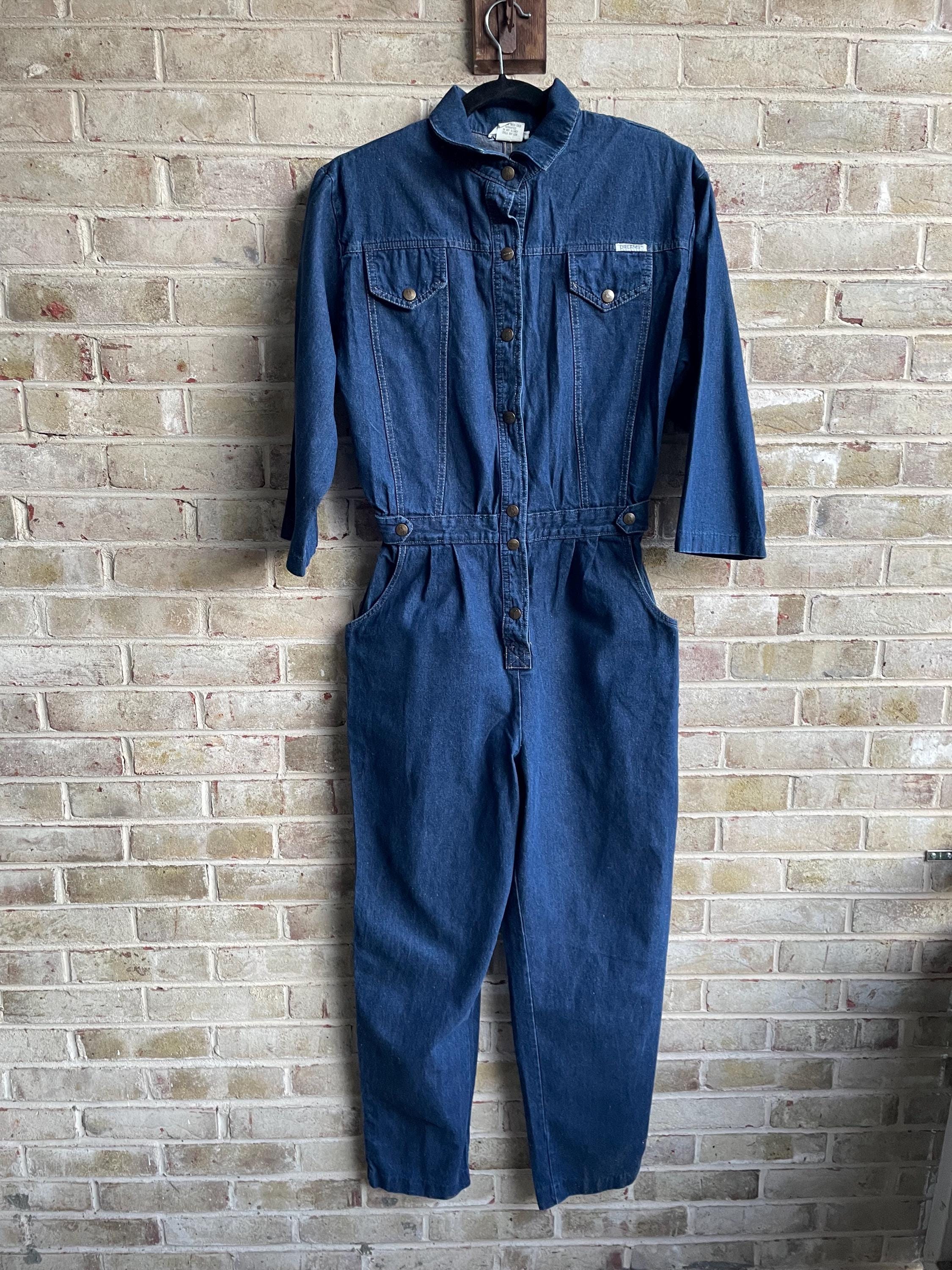 80's〜 USA製 Denim Coveralls Vintage 1980s ICONIC Blue Denim Snap Western Coveralls
