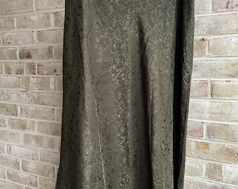 vintage skirt y2k deadstock satin olive green midi xl 14 16