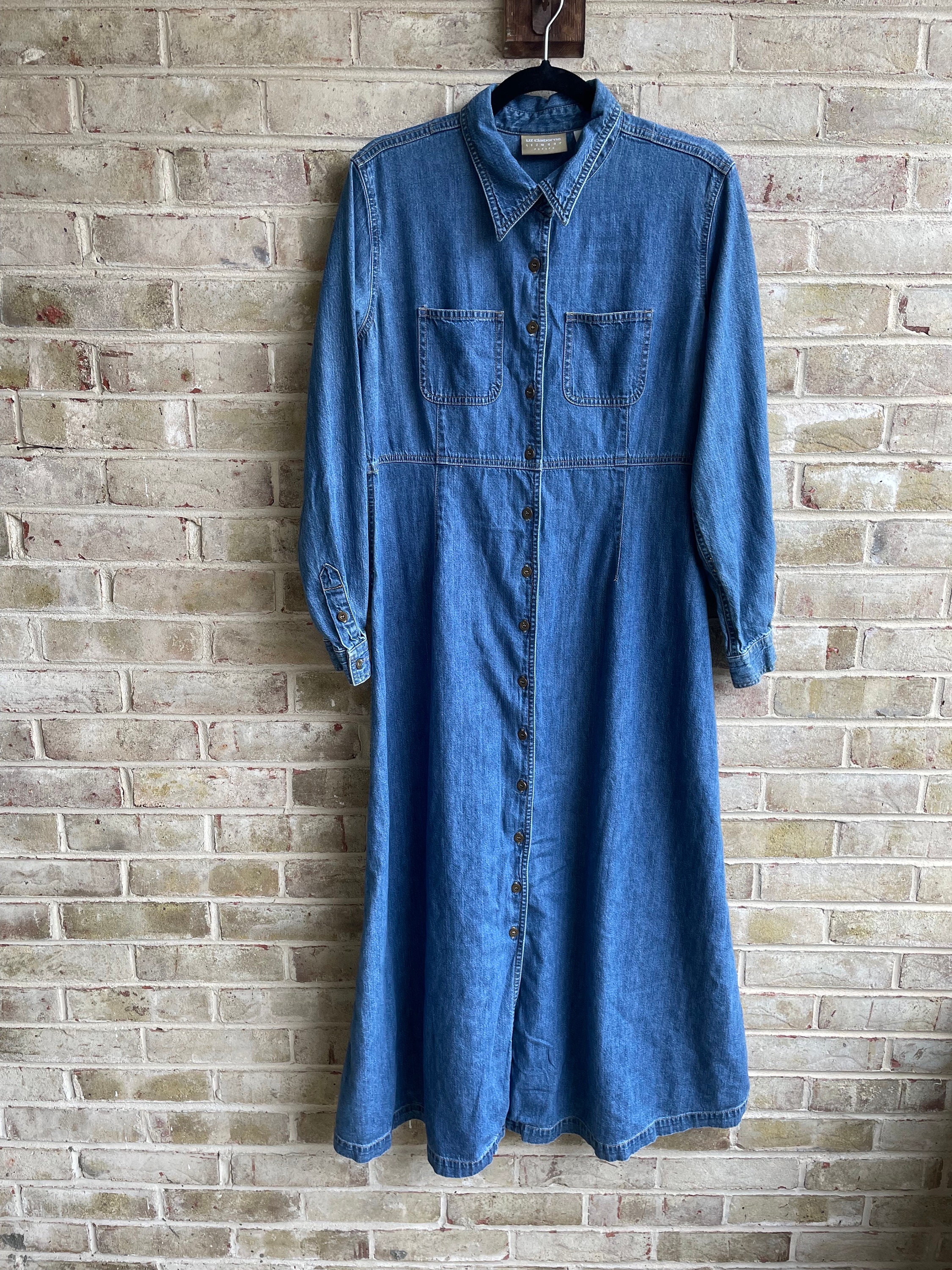 Liz Claiborne Denim Dress - Etsy Liz Claiborne Denim Dress - Etsy