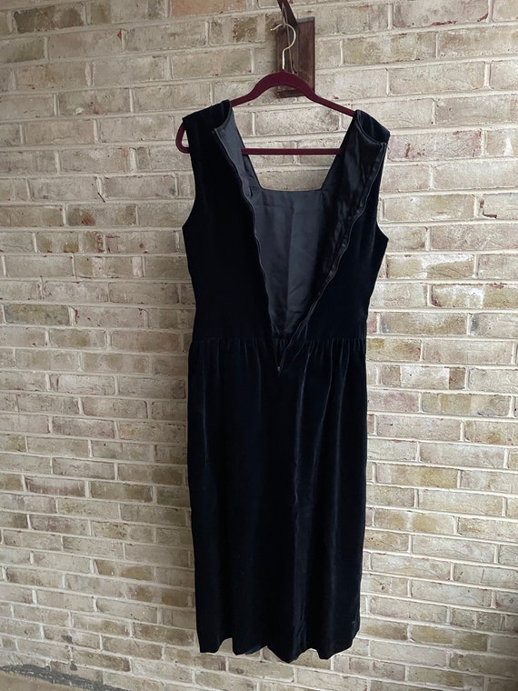 Plus size vintage dress velvet black 1980 80s hol… - image 10