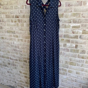 Vintage dress boho bohemian 1990 90s black white polka dot rayon California Krush sundress plus size 12 xl large