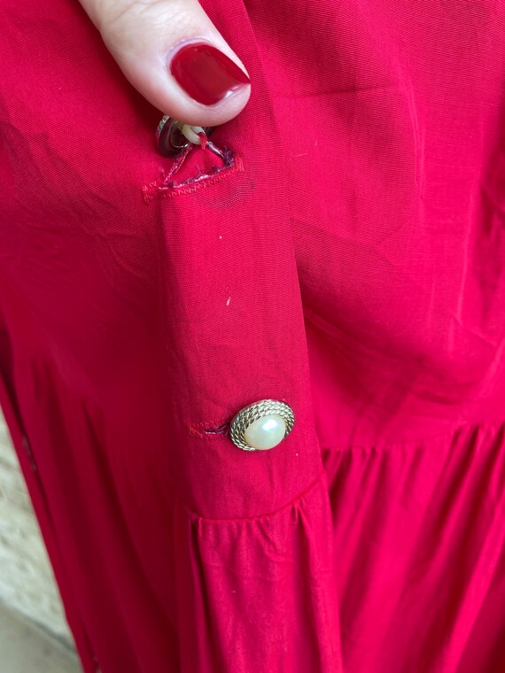 Plus size vintage dress 1990 90s red boho bohemia… - image 6
