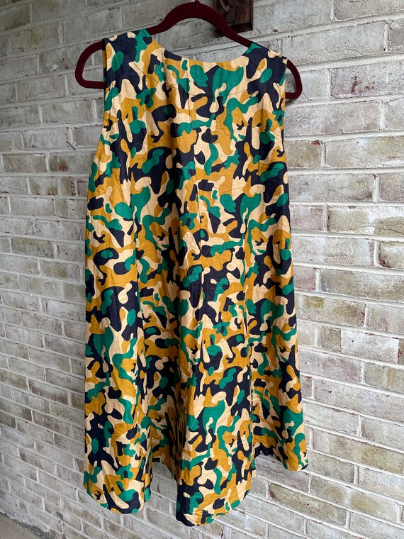 Plus size vintage dress camouflage khaki jungle t… - image 8