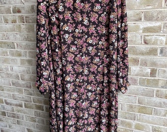 Plus size vintage dress boho bohemian Elisabeth Liz Claiborne cottage garden size 22 xxl 2x 3x