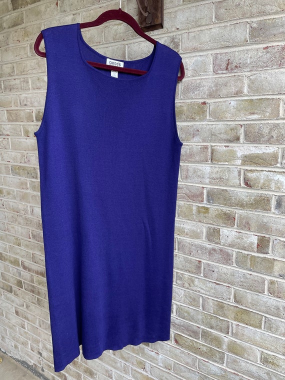 Plus size vintage dress silk purple royal blue 199