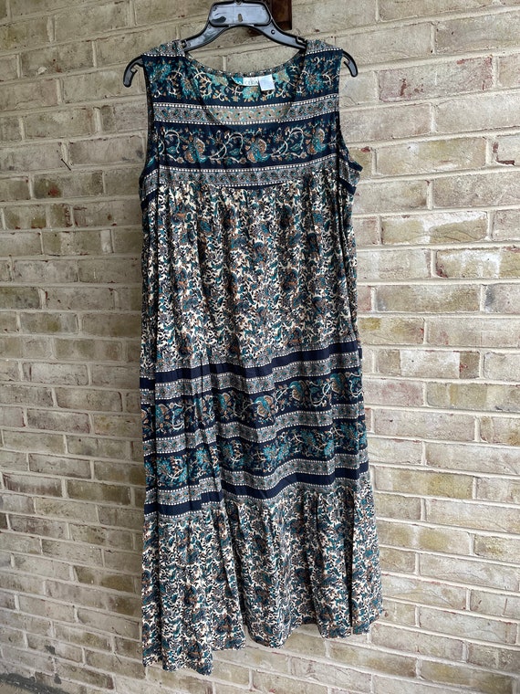 Vintage Dress La Cera Cotton Tapestry 1990 Hippie Hippy Boho Bohemian Sundress Festival Concert Summer Size Medium Large
