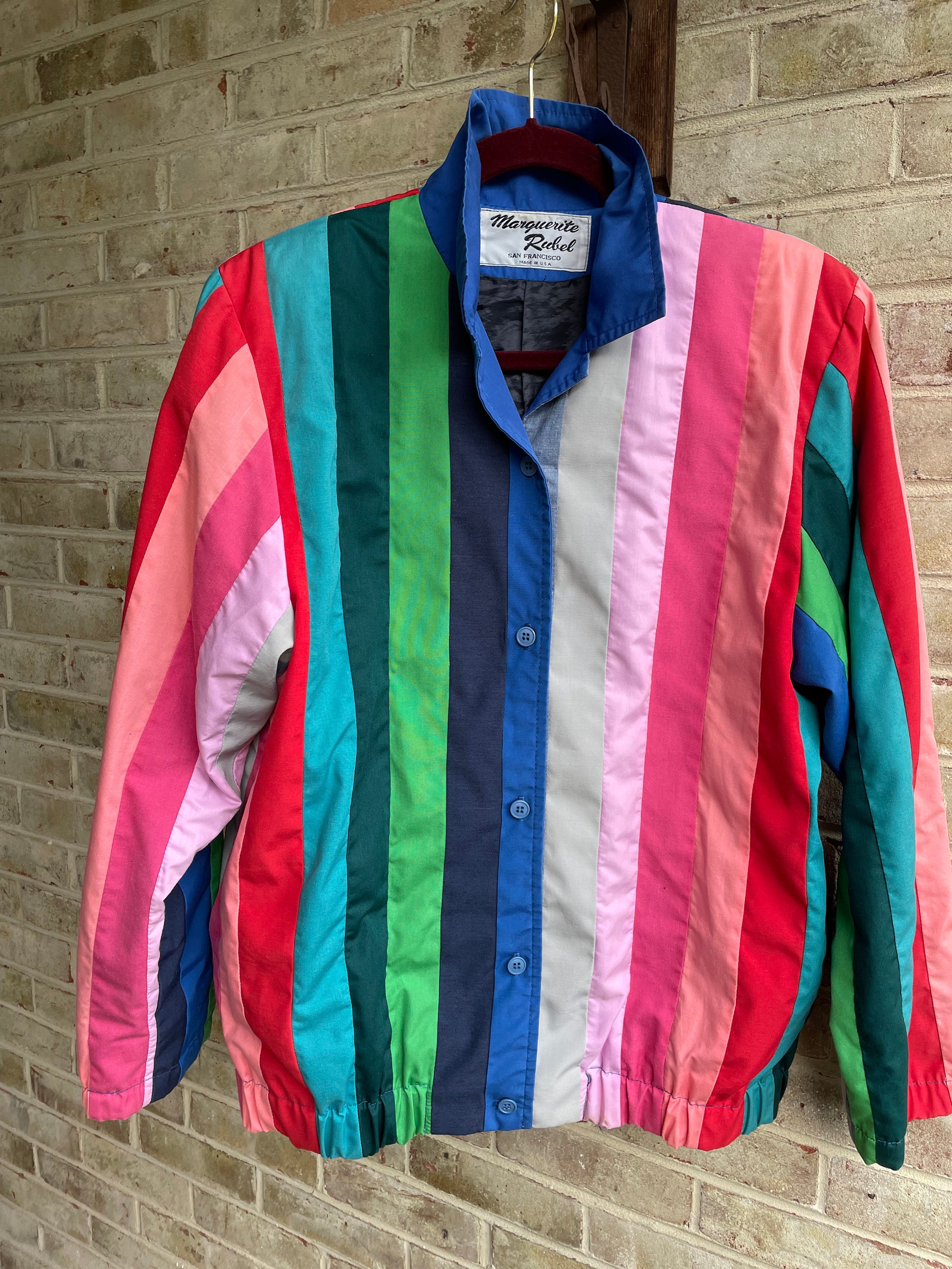 1960〜1970s IRIDESCENT COTTON JACKET vintage 1960s white stag psychedelic print ski jacket