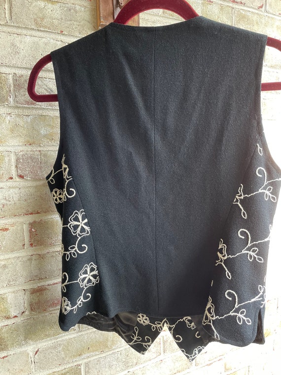 Vintage set skirt vest wool black white boho bohe… - image 4
