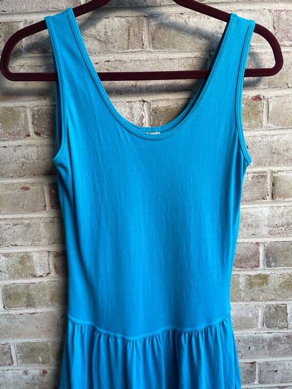 Vintage dress aqua blue simple minimalism sundres… - image 3