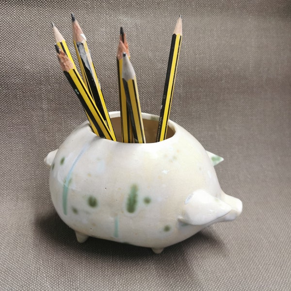 Utensilo pig, pot, ceramics, herb pot, flower pot, pencil holder