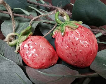 Strawberries, ceramic strawberries, decorative strawberries