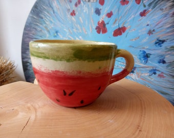 Jumbo cup, colorful large cup, tea cup, coffee cup, office cup, melon,