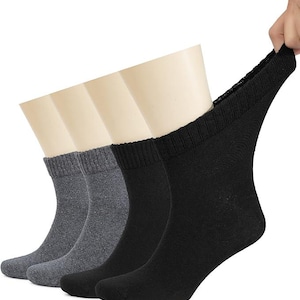 Men Cotton Diabetic Ankle Socks: Soft, Eco-Friendly Comfort, 4 Pairs, Unique Gift For Him Perfect Birthday Present Trendy Best Mens Wardrobe