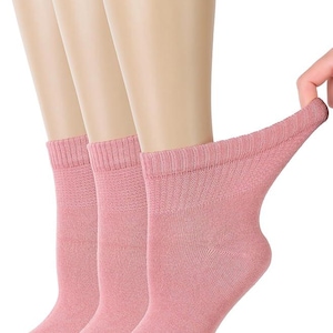 Woman Bamboo Diabetic Ankle Socks, Soft, Breathable, Odor-Free Casual Dress, 3 Pairs, Great Gifts For Mom Trendy Everyday Wardrobe Essential
