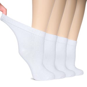 Women's Bamboo Diabetic Ankle Socks, Sizes 6-12, 4-Pair All Season image 5