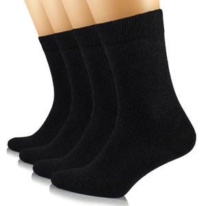 Women’s Cotton Crew Socks, Soft Breathable Dress & Casual Socks, Eco-Friendly Cotton, Gift Socks for Women, Shoe Size 6 to 12, 4 Pairs
