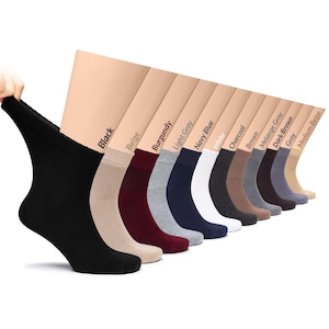 Men&#39;s Diabetic Socks, Bamboo Ankle Socks, Loose Fit for Swollen Feet, Breathable & Odor-Free, Comfort Socks for Neuropathy, 4 / 8 Pairs