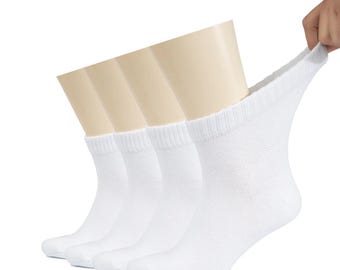 Men's Cotton Diabetic Ankle Socks, Sizes 8-13, 4-Pair All Season