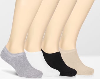 Woman Bamboo No Show Socks with Grips: Lightweight Low Cut Invisible Socks, 6/12 Pairs, Top Gift For Her Cozy Yoga Pilates Lifestyle Concept