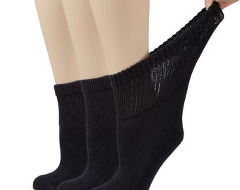 Women's Cotton Diabetic Ankle Socks, Sizes 6-12, 3-Pair All Season