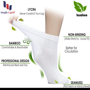 Women's Bamboo Diabetic Ankle Socks, Sizes 6-12, 4-Pair All Season image 2